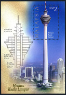 Malaysia 598 Sheet,MNH.Michel 613 Bl.14. Kuala Lumpur Tower.1996.   - Malasia (1964-...)