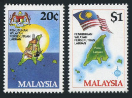 Malaysia 275-276, MNH. Michel 278-279. Labuan Federal Territory, 1984. Map. - Malaysia (1964-...)
