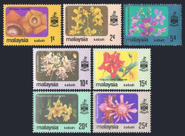 Malaysia Sabah 32-38,MNH.Michel 31-36. State Crest,Exotic Flowers,1979. - Malesia (1964-...)