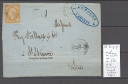 France - Lettre De Smyrne - Turquie - BFE - Yvert 13 - 1860 - 1849-1876: Période Classique