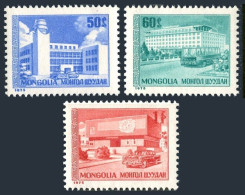 Mongolia 893-895, MNH. Houses 1975. House Of Young Technicians, Hotel, Museum. - Mongolie