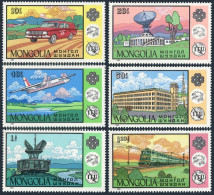 Mongolia 1363-1368,1369, MNH. Mi 1608-1614. UPU, ITU 1984. Mail Car,Plane,Train. - Mongolië