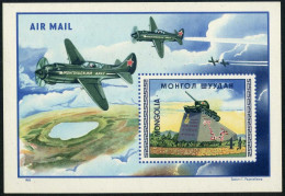 Mongolia C172, MNH. Mi Bl.93. Revolutionary Mongolia Monument,1983. Tank,planes. - Mongolie