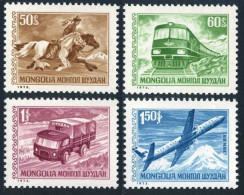 Mongolia 715-717,C34,MNH.Mi 764-767. Post Rider,Locomotive,Truck,Plane,1973. - Mongolië