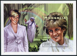 Mongolia 2293 Sheet,MNH. Diana,Princess Of Wales,1997.Diana And Mother Teresa. - Mongolia
