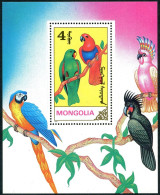 Mongolia 1903 Sheet, MNH. Michel 2189 Bl.155. Parrots, 1990. - Mongolie