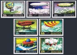 Mongolia C93-C99, MNH. Mi 1118-1124. History Of Airships, 1977. Balloon,Zeppelin - Mongolei