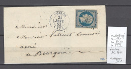 France - Lettre VOIRON - Isére - 1853 - 25cts Présidence - PC3671 - 1849-1876: Classic Period