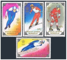 Mongolia 1717-1720,1721,MNH.Olympics Calgary-1988.Winners.Speed Skating,Ski Jump - Mongolei