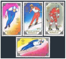 Mongolia 1717-1720,1721,MNH.Olympics Calgary-1988.Winners.Speed Skating,Ski Jump - Mongolia