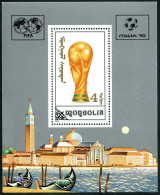 Mongolia 1845,MNH.Michel 2128 Bl.146. World Soccer Cup Italy-1990.Trophy. - Mongolië