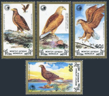 Mongolia 1700-1703, MNH. Michel 1991-1994. Wildlife Conservation, 1988. Eagles. - Mongolei