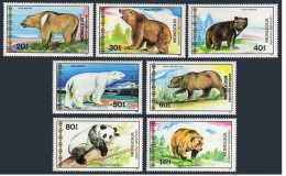 Mongolia 1769-1775, MNH. Michel 2157-2164. Bears And Giant Pandas, 1989. - Mongolei
