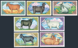 Mongolia 1730-1736, 1737 Sheet, MNH. Goats.Various Species, 1989  - Mongolië