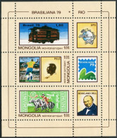 Mongolia 1096 Sheet, MNH. Mi 1252-1254 Bl.59. BRAZILIANA-1979. Sir Rowland Hill. - Mongolie