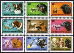 Mongolia 1028-1036, MNH. Mi 1171-1179. Dogs 1978: Papillon, Puli, Bernard, Laika - Mongolie