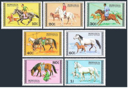 Mongolia 962-968, MNH. Michel 1056-1062. Horses, Horseback, 1977. - Mongolië