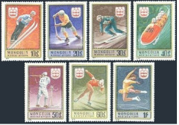 Mongolia 873-879, 880, MNH. Mi 975-981, Bl.41. Olympics Innsbruck-1976. Hockey, - Mongolië