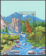 Mongolia 1463,MNH.Michel 1719 Bl.109. Landscape,1985.Tree-Hippophae Rhamnoides. - Mongolie