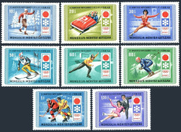 Mongolia 650-657, MNH. Mi 667-674. Olympics Sapporo-1972. Skiing, Slalom, Hockey - Mongolei