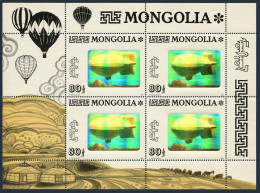 Mongolia 2139,hologram,MNH.Michel 2482 Klb. Dirigible Airship-Zeppelin.1993. - Mongolei
