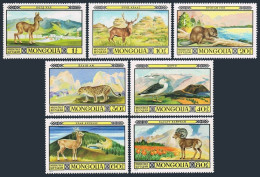 Mongolia 795-801, MNH. Protected Fauna 1974: Stag, Beaver, Deer,Leopard,Mouflon. - Mongolië