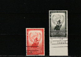 Nations Unies (New-York) YT 29/30 Obl : Droits De L'homme - 1954 - Used Stamps
