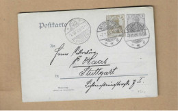 Los Vom 14.05  Ganzssache-Postkarte Aus Neuruppin Nach Stuttgart 1906 - Lettres & Documents