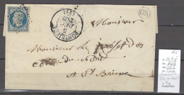 France - Lettre PONTRIEUX -Cotes Du Nord - 1852 - PC 2539 + Type 13 - 1849-1876: Période Classique