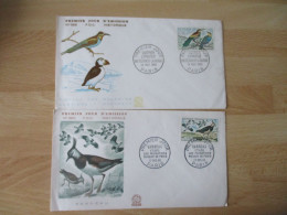 SERIE DE 4 FDC ENVELOPPE 1 ER JOUR SARCELLE VANNEAU GUEPIER MACAREUX - 1960-1969