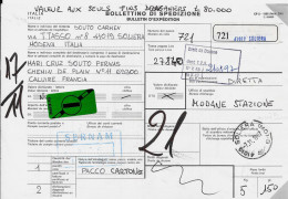 BOLLETINO DI SPEDIZIONI De SOLIERA Pour CALUIRE 1987 - Postal Parcels