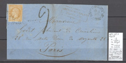 France - Lettre Constantinople - Turquie - Pc 377 - BFE - TAXEE - 1857 - CERTIFICAT ROUMET - 1849-1876: Classic Period