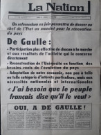 LA NATION MAI 1968 PRESSE DE GAULLE - Desde 1950