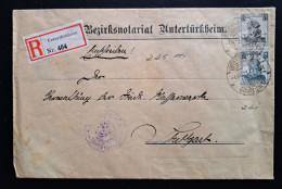 Württemberg 1917, Dienstbrief Einschreiben Untertürkheim Mi 241+246 - Covers & Documents