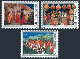 Nepal 662-664, MNH. Dancers, 1999. - Népal