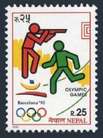 Nepal 516, MNH. Michel 535. Olympics Barcelona-1992. Shooting, Running. - Nepal