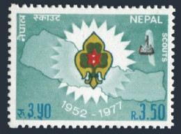 Nepal 336, MNH. Michel 351. Boy Scouts Of Nepal, 25th Ann. 1977. Map. - Nepal