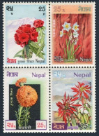 Nepal 224-227a Block, MNH. Michel 239-242. Flowers 1969. Rhododendron,Narcissus, - Nepal