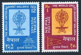 Nepal 135-136, MNH. Michel 144-145. WHO Drive To Eradicate Malaria, 1962. - Népal