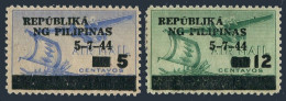 Philippines NO6-O7, Mint No Gum. Michel D6-D7. Official Stamps 1944. Ship, Plane - Filipinas