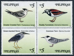 Philippines 2604-2605 Ad, 2606, MNH. Birds 1999. Tern, Ruddy Turnstone, Herons, - Filippine