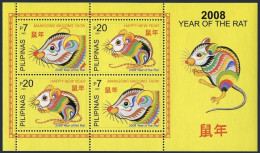 Philippines 3143a Sheet, MNH. New Year 2007, Year Of The Rat. - Filippine