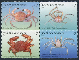 Philippines 3195 Ad Block,3196 Ab/2 Labels Sheet,MNH. Crabs, 2008.  - Filipinas