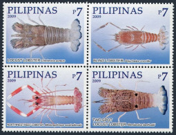 Philippines 3236 Ad, 3237 Ad Sheet, MNH. Lobsters, 2009. - Filipinas