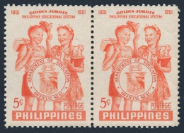 Philippines 575 Pair,MNH, $1.50. Michel 546. Educational System,50th Ann.1952. - Filipinas
