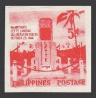 Philippines 629a Imperf, MNH. Michel 605B. Landing Of US Forces On Leyte, 1956. - Filipinas