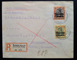 Marokko 1908, Eilboten Einschreibe-Brief Mazagan Nach Metternich(Mosel) MiF - Deutsche Post In Marokko