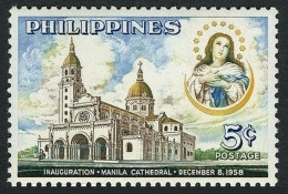 Philippines 646a Perf 12,MNH.Michel 622C. Manila Cathedral Rebuild,1958. - Philippines