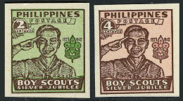 Philippines 528-529 Imperf, Hinged. Michel 490B-491B. Boy Scouts, 25th Ann.1948. - Philippines