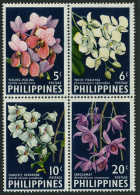 Philippines 850-853a Block, MLH/MNH. Michel 692A-695A. Orchids, 1962. - Philippines